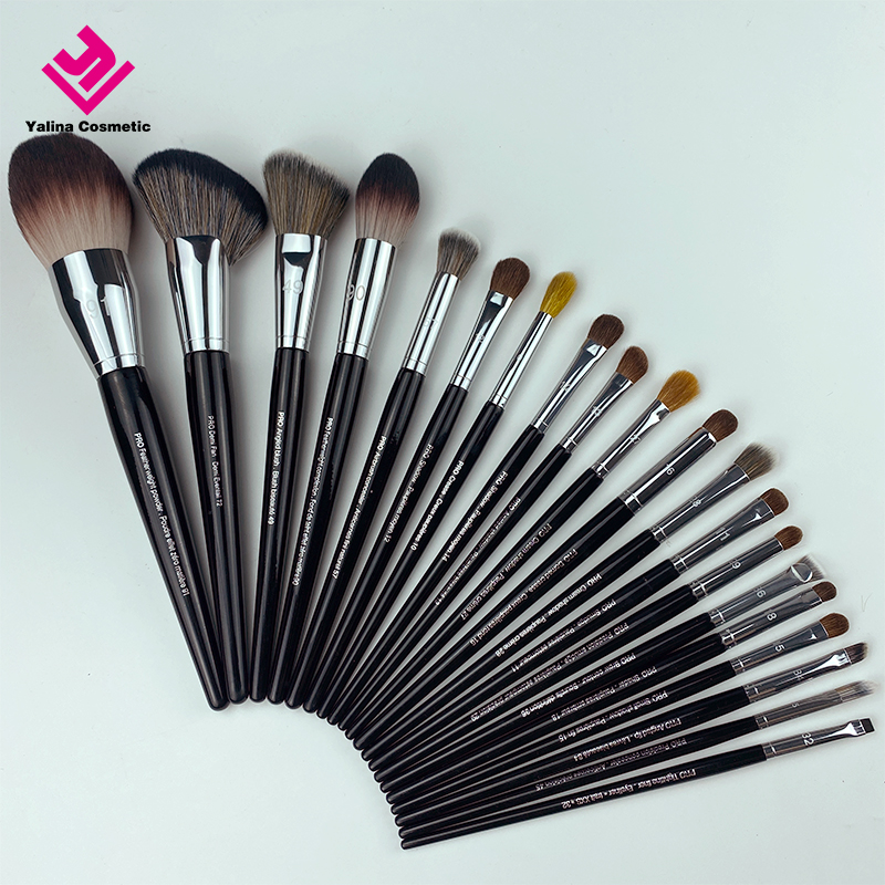 Yalina 20pcs Makeup Brushes Wholesale Luxury Cosmetic Brush Professional Custom Logo Private Label Eye Soft Makeup Brush Set