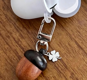 Twist Open Acorn Pill Box Keyring, Pinecone Sachet <strong>Container</strong> Bag Pendant - Product Image 1