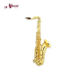 AileenMusic-saxofón Tenor lacado en oro bB, alta calidad, venta al por mayor, TSP-H400G