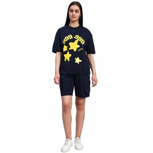 <b>Women</b>’s Casual Printed Twin <b>Set</b> <b>Short</b> Sleeve Top and Matching <b>Shorts</b> 2 Piece Clothing for Custom Orders Bulk Wholesale - Product Image 6