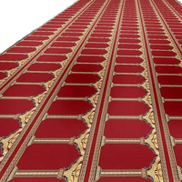 Tapis de prière musulman mur à mur antidérapant en polyester classique Tapis de prière de mosquée enroulable à pile moyenne de style de puzzle fait à la machine