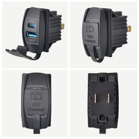 Chargeur rapide 12V 24V PD 3.0, panneau de commande à bascule, double port, chargeur USB double, prise de charge pour bateau marin, bus