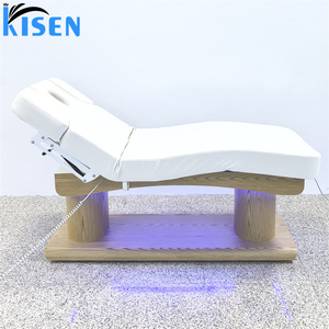 Kisen Top 2026 New Beauty Bed Electric Lash Chair Multi-motors Eyelash Facial Beauty Treatment Massage <b>Table</b> with Led Light - Product Image 3