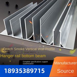 Profilé en alliage d'aluminium pour <span class=keywords><strong>verre</strong></span> fixe, pare-fumée, fixation murale verticale, avec rail supérieur et inférieur en T et en U, et fente de serrage pour pièces suspendues - Product Image 5