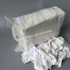 Chiffons en coton blanc recyclé pour usage industriel, coupés en morceaux, sac de chiffons en coton blanc - Product Image 1