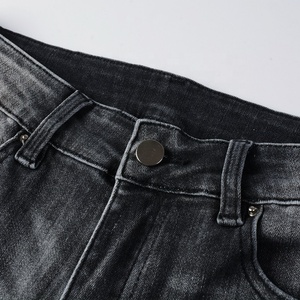 RTS กางเกงยีนส์ผู้ชายผ้ายีนส์เข้ารูปแบบวินเทจฉีกเป็นชิ้นเล็กๆสีฟ้า5638 - Product Image 4