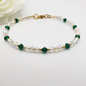 Bracelet Perlé Fait Main pour Femme, Plaqué Or Fin, avec Fermoir Mousqueton Réglable, Pierre Naturelle, Bijou de Mode en Cristal pour Cadeaux - Product Image 3