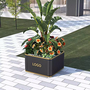 Bacs à fleurs artificielles <span class=keywords><strong>biodégradables</strong></span> modernes en acier inoxydable pour extérieur, jardin, collectivité, bureau, place publique - Product Image 4