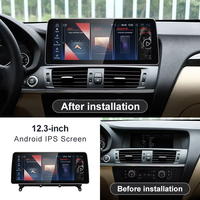 Autoradio Qualcomm Android 8 cœurs pour lecteur DVD, écran IPS 12,3'', navigation GPS, CarPlay pour BMW X3 F25 X4 F26, MP3 auto