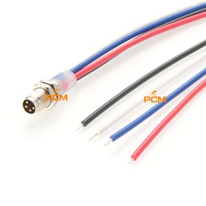Prise M8 étanche avec <span class=keywords><strong>fil</strong></span> <span class=keywords><strong>de</strong></span> 20cm IP67 mâle 3/4 broches câble <span class=keywords><strong>de</strong></span> connecteur d'aviation M8 faisceau <span class=keywords><strong>de</strong></span> câblage panneau prise capteur cloison cordon - Product Image 4