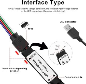 eSann 1M USB DC5V 24 คีย์ USB <span class=keywords><strong>RGB</strong></span> <span class=keywords><strong>LED</strong></span> <span class=keywords><strong>Controller</strong></span> สําหรับ 5050 3528 <span class=keywords><strong>RGB</strong></span> 4-<span class=keywords><strong>PIN</strong></span> ไฟ <span class=keywords><strong>LED</strong></span> <span class=keywords><strong>Strip</strong></span> - Product Image 6