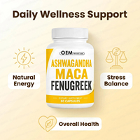 Ashwagandha personnalisé 5000mg Racine de Maca Supplément Fenugrec Tongkat Ali Ginseng Ashwagandha Capsules Maca Pilules Fenugrec