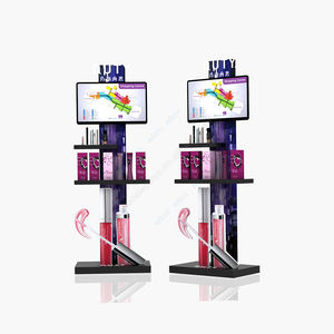 Vitrina de exhibición de cosméticos de metal con diseño de suelo para exhibir cosméticos con pantalla LED - Product Image 3