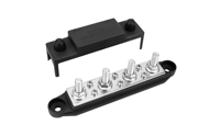 Bloc de distribution d'alimentation sur rail DIN 250A 12V, rail DIN 12V CC, 4 bornes 3/8\", 6 x # 8 vis pour câblage marin, automobile, camping-car et solaire
