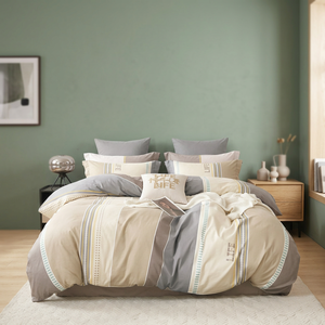 Fabricant en vente directe – Housse de couette personnalisable en velours de coton tissé, moderne, lisse, écologique, 600 fils, couleur unie - Product Image 2