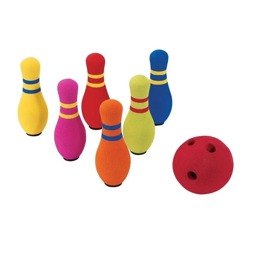 Bowling Games Indoor Outdoor Nbr Foam Bowling Game 6 Pins Set 1 Ball Mini Zacht Schuim Kids Bowling Set