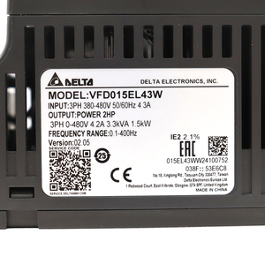 VFD015EL43W VFD-EL-W 2HP 1.5kW 460V 3 เฟส 4.2A เซ็นเซอร์เลส คอมแพค ไดรฟ์ปรับความถี่ AC แบบไร้เซ็นเซอร์ - Product Image 1