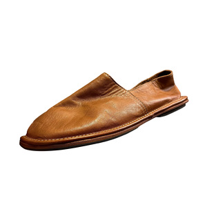 Handmade Horsehide Loafers Men's <b>Slip</b>-<b>On</b> Casual Leather Shoes Low Heel Coffee Brown Solid Color Sewing Thread Design - Product Image 4