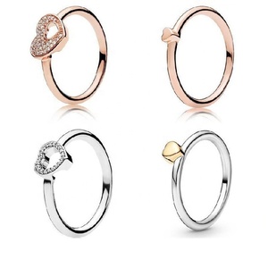 <span class=keywords><strong>Anello</strong></span> Vintage in Argento Sterling 925 con Fascia di Cuori Placcato <span class=keywords><strong>Oro</strong></span> <span class=keywords><strong>Rosa</strong></span> per Donne, Alta Qualità, Regalo di Compleanno, <span class=keywords><strong>Anello</strong></span> di Lusso Firmato - Product Image 5