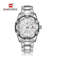 Montre Naviforce 9117 S en acier inoxydable, quartz, charme, luxe, Relogio Masculino, or, bleu, montres pour hommes