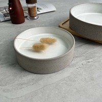 Vaisselle rustique en céramique émaillée, assiette à ramen, assiette à steak, assiette à dîner mate, ensemble de vaisselle de restaurant, assiettes et bols