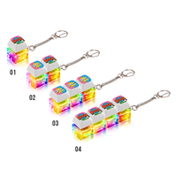 PYDLife Sublimation White LED Keyboard Fidget KeyChain Custom PBT Keychain pour UV Sticker avec éclairage LED multicolore