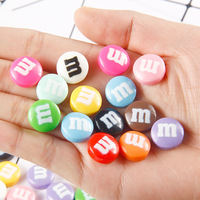 Breloques bonbons arc-en-ciel en PVC époxy colorées M&M Jelly Beans, gouttes de colle, cabochons effet crème pour accessoires de téléphone, cheveux et bijoux DIY