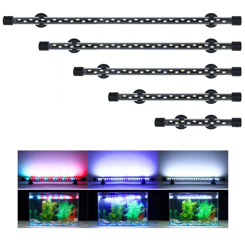 Luces LED para acuario, iluminación multicolor de espectro completo para pecera de agua dulce, con enchufe europeo y estadounidense, venta al por mayor