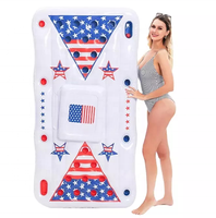 Drapeau américain PVC gonflable piscine à bière plat gonflable flotteur porte-gobelet