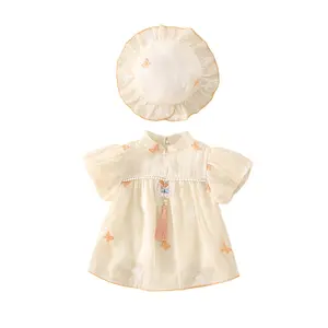 Baby Chinese Gauze Skirt 100 Days Old Princess Dress Girl Baby Summer Thin Dress Romper