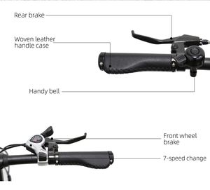 LEAPER LP8 7 vitesses en alliage d'aluminium noir <span class=keywords><strong>léger</strong></span> pliable adulte hommes femmes ville pneu urbain 20 pouces <span class=keywords><strong>vélo</strong></span> pliable - Product Image 4