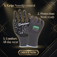 Gants de sécurité certifiés EN388, en mousse HTR, lisses, résistants à l'huile, respirants, antidérapants, durables, avec manchette tricotée de 230 mm