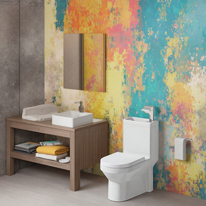 Unità <span class=keywords><strong>Bagno</strong></span> Completa Tre in Uno per Servizi Igienici Commerciali con WC, Lavabo e Vasca - Product Image 5