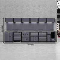Système d'armoires de rangement de garage tout-en-un en acier laminé à froid, réglable, sur roulettes, personnalisable, pour atelier automobile OEM
