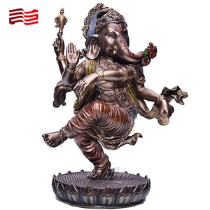 La estatua de dios elefante tailandés indio finamente tallada de café se puede personalizar escultura de dios elefante de bronce de metal - Product Image 2