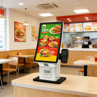 Kiosque de libre-service ultra-plat pour table avec affichage numérique intégré et machine de commande pour hôtels et boutiques de détail