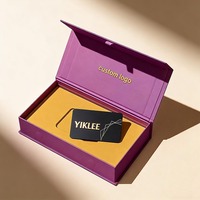 Boîte en carton magnétique à rabat personnalisée pour carte-cadeau, carte de crédit, emballage de luxe pour carte VIP RFID, logo en estampage à chaud