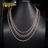 Chaîne Tennis 2mm en Argent Massif 925, Style Hip Hop Iced Out, Diamant Moissanite GRA Scintillant, Stock Local Entrepôt USA