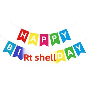 <span class=keywords><strong>Guirlande</strong></span> de bannière en papier Joyeux <span class=keywords><strong>Anniversaire</strong></span> en forme de queue de poisson dorée pour décorations de fête - Product Image 3