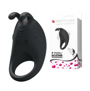 Anneau vibrant pour pénis en silicone, 7 modes de vibration, rechargeable par USB, étanche, en forme de lapin, jouets sexuels pour hommes et couples, pour l'amélioration de la performance masculine - Product Image 1
