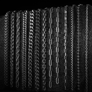 Collana a catena con maglie a graffetta in titanio puro TA1, lunghezza personalizzata 50 cm, delicata sulla pelle - Product Image 1