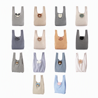 Sac fourre-tout pliable réutilisable à motif de dessin animé, en polyester 190T, écologique, grand format, lavable, imperméable, impression personnalisée, vente en gros OEM