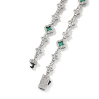 Collier de mode pour femme en laiton plaqué or, style tennis, avec pendentifs multicolores en forme de coquille, trèfle et croix, serti de zircons, vente en gros