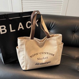 Promotional Personalized Blank Plain Cotton Canvas Bags Reusable Shopping Cotton Tote Bags With Pocket Custom Printed Logo