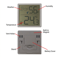 Mini thermomètre hygromètre numérique LCD d'intérieur, magnétique, pour surveiller la température et l'humidité, station météo, utilisation à domicile ou au bureau, OEM
