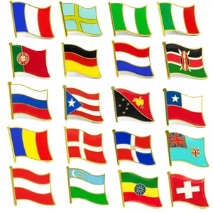 Pin de bandeira com design personalizado, chapéu duro, emblema do México, Guiana, Canadá, lapela magnética macia personalizada, alfinetes do país