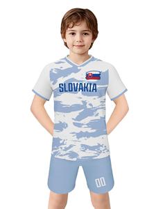 Camiseta de Fútbol Personalizada de <span class=keywords><strong>Eslovaquia</strong></span> para Niños, Conjunto de Camiseta y Pantalones Cortos de Entrenamiento con Nombre y Número Personalizados para Niños y Niñas, Regalo para Fanáticos - Product Image 4