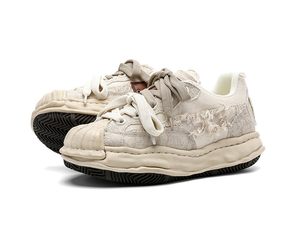 Sepatu Couple Retro WITHCOCO New Ugly Cute Shell Toe Dissolving Lace-up,  Penambah Tinggi Tak Terlihat 7CM, Sneakers Kasual Patchwork