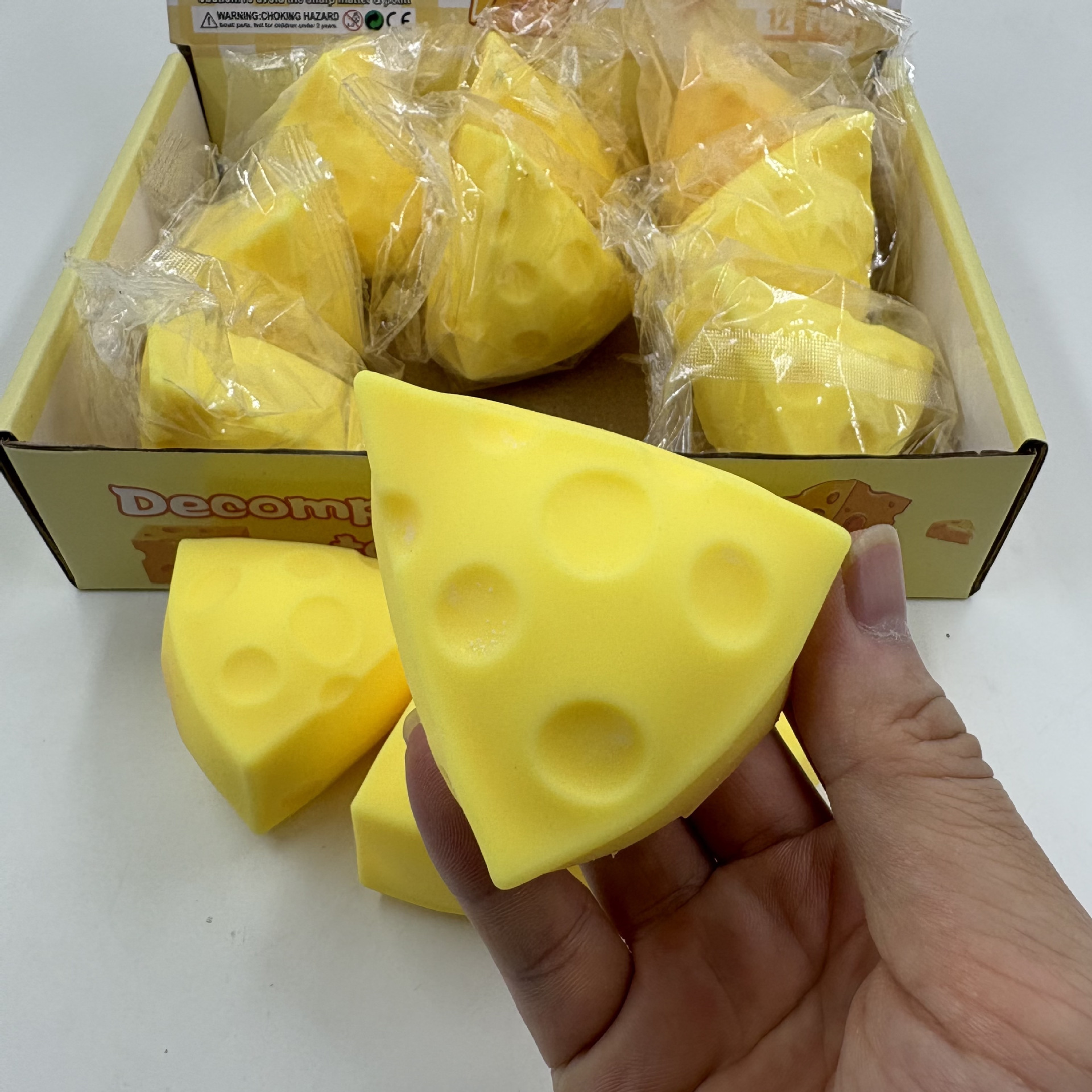 Triangular cheese cubes