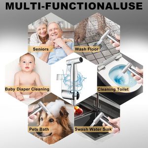 Rociador de bidé portátil de acero inoxidable para uso hotelero, juego de ducha para inodoro de fácil instalación - Product Image 5